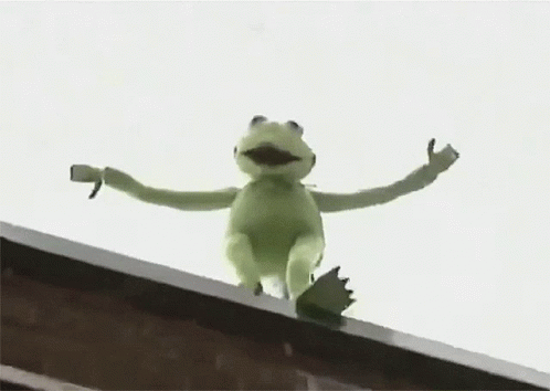Kermit falling from sky